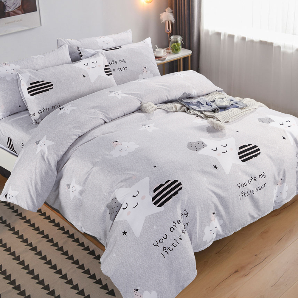 【ROYAL DIARY】舒棉絨雙人寢具6件組－兩用被／羽絲絨枕／床包（4款式任選）